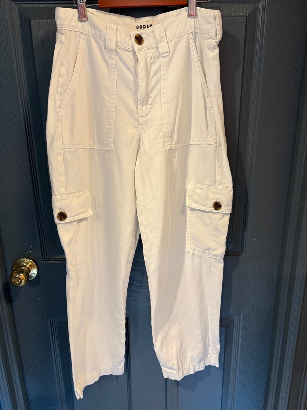 Boden White Cargo Trousers ankle
